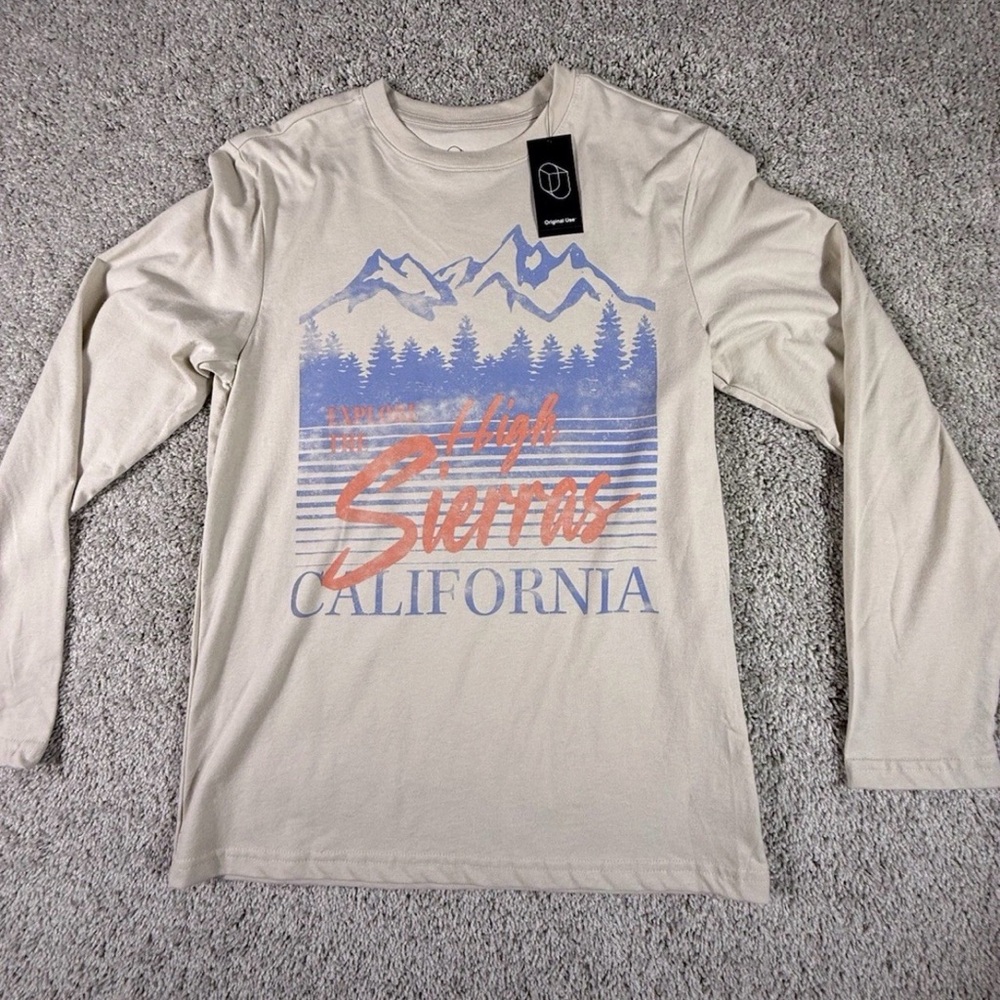Original Use Beige California Graphic Long Sleeve Shirt